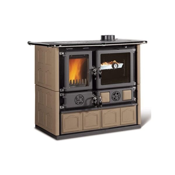 Steingut Holzherd - LA NORDICA Rosa 4.0 Maiolica 9,5 kW